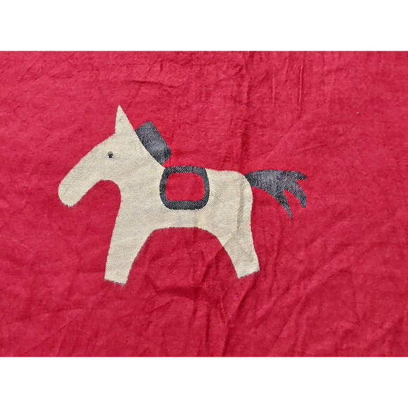 HERMÈS Red & Tan Reversibile Wrap Shawl Scarf Pre-owned - Picture 10 of 16